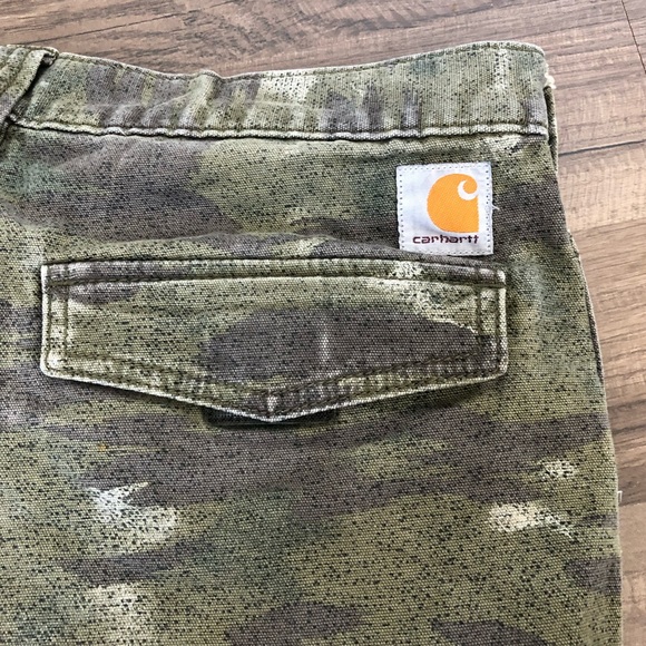 Carhartt Men’s Green Cargo Camo Relaxed Fit Shorts Size 30 - Picture 12 of 15